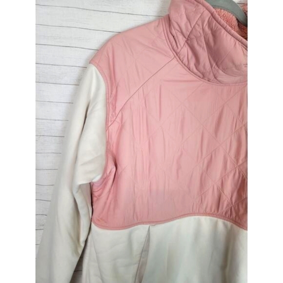 The North Face Rosie Sherpa Pullover Jacket in Mauve/Cream, sz XL - Picture 4 of 16